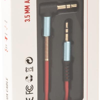 Powerway Ax02 L Tip Yaylı 1 Metre 3.5mm Aux Kablosu