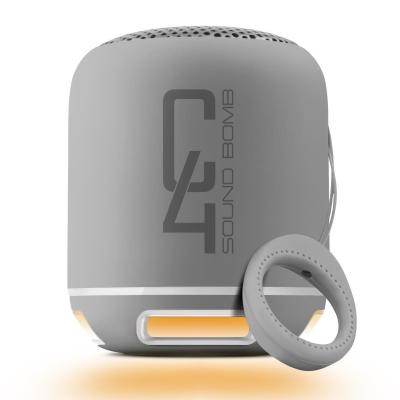 Powerway C4 Gümüş Taşınabilir Bluetooth Hoparlör Ses Bombası Yüksek Ses Gücü Sese Duyarlı Led Işık