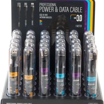 Powerway Tüp 1 Metre Usb 3 Hasır Şarj Ve Data Kablosu