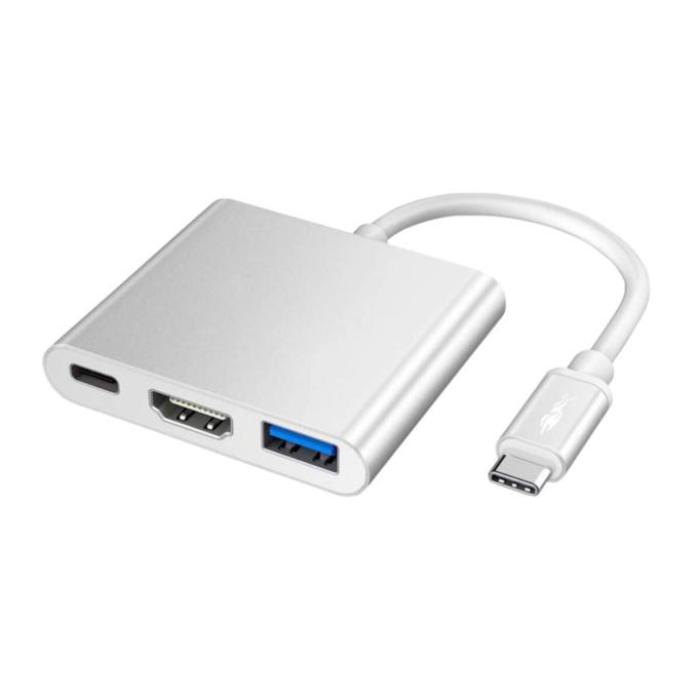 Shaza 3in1 Type-c To Hdmı Hub Port Adaptör Pd Usb 3.0 4k Hdmı Çıkışlı