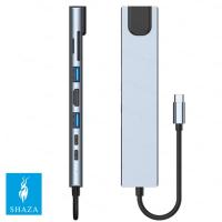 Shaza 8in1 Usb Type-c Hub Port Adaptör Hdmı Usb Ethernet Pd Girişli