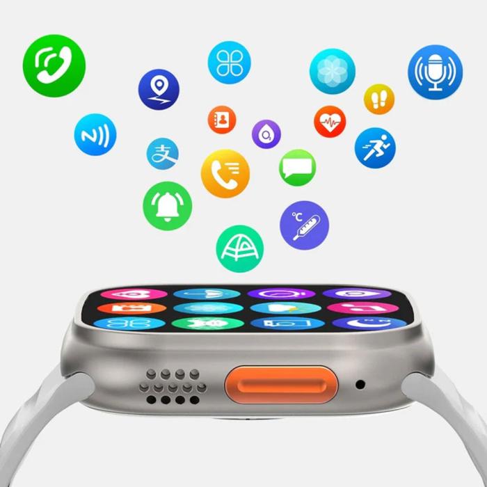 Shaza Watch 8 Ultra Dt No:1 49mm Nfc Tansiyon Oksijen Nabız Ölçer Uyku Takibi İos Android Uyumlu Akıllı Saat Gri-gri