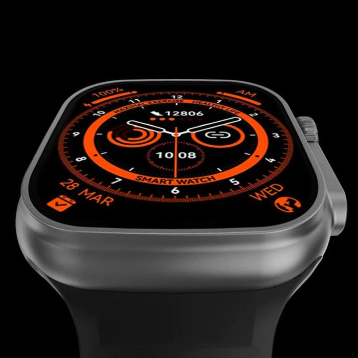 Shaza Watch 8 Ultra Dt No:1 49mm Nfc Tansiyon Oksijen Nabız Ölçer Uyku Takibi İos Android Uyumlu Akıllı Saat Siyah-gri
