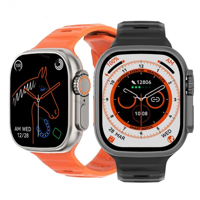 Shaza Watch 8 Ultra Dt No:1 49mm Nfc Tansiyon Oksijen Nabız Ölçer Uyku Takibi İos Android Uyumlu Akıllı Saat Siyah-gri