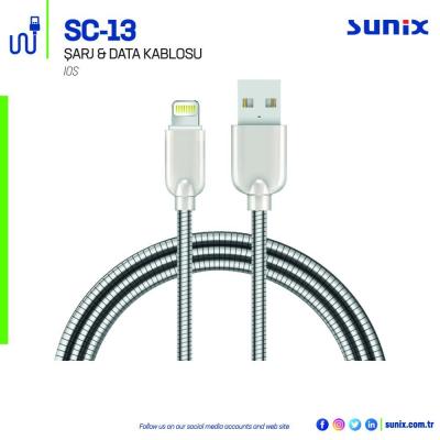Sunix Sc13 Lightning 2 Amper 1 Metre Metal Şarj & Data Kablosu