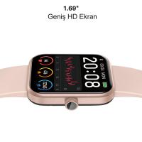 Tozo S2 5atm Su Geçirmez Nabız Oksijen Ve Uyku Monitörü Hd Dokunmatik Ekran Akıllı Saat Rose Gold