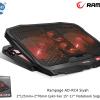 Addison Rampage AD-RC4 Siyah 2*125mm+2*70mm Işıklı Fan 15-17 Notebook Soğutucu Stand