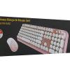 Everest ROUND KM-6282 Pembe Kablosuz Q Multimedia Klavye + Mouse Set