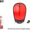 Everest SM-340 Usb Kırmızı 3D Optik Süper Sessiz Alkalin Pilli Kablosuz Mouse