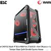 Rampage CASTLE Siyah 4*12cm RGB Fan 2*Usb3.0 + Kart Okuyucu + Led Şeritli Temper Glass Çelik Gövdeli Oyuncu Kasa