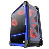 Rampage CASTLE Siyah/Mavi 4*12cm RGB Fan 2*Usb3.0 + Kart Okuyucu + Led Şeritli Temper Glass Çelik Gövdeli Oyuncu Kasa