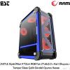 Rampage CASTLE Siyah/Mavi 4*12cm RGB Fan 2*Usb3.0 + Kart Okuyucu + Led Şeritli Temper Glass Çelik Gövdeli Oyuncu Kasa