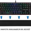 Rampage HYDRA R6 PLUS Full RGB Usb + Audio Portlu Aluminyum Kaplama Mavi Switch Gaming Mekanik Klavye
