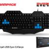 Rampage KB-R01 Siyah USB Makrolu Gaming Q Multimedia Klavye