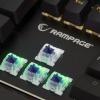 Rampage KB-R91 Optik Switch Su Geçirmez Gökkuşağı Ledli RGB Şeritli Metal Yüzey Mekanik Gaming Oyuncu Klavye