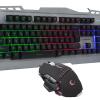 Rampage KM-RX8 Metal Kasa Rainbow Işıklı Q Oyuncu Multmedia Klavye ve Mouse Set