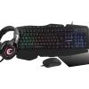 Rampage MEEPO PLUS KM-4-1 Gökkuşağı Aydınlatmalı USB Gaming Combo Q Oyun Klavye+Mouse+Pad+Kulaklık