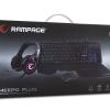 Rampage MEEPO PLUS KM-4-1 Gökkuşağı Aydınlatmalı USB Gaming Combo Q Oyun Klavye+Mouse+Pad+Kulaklık
