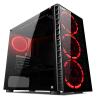Rampage REDSKY 4*12cm Kırmızı Ledli Fan Siyah 1*Usb3.0 2*Usb2.0 Cam Pencereli Oyuncu Kasa