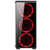 Rampage REDSKY 4*12cm Kırmızı Ledli Fan Siyah 1*Usb3.0 2*Usb2.0 Cam Pencereli Oyuncu Kasa