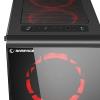 Rampage REDSKY 4*12cm Kırmızı Ledli Fan Siyah 1*Usb3.0 2*Usb2.0 Cam Pencereli Oyuncu Kasa