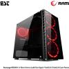 Rampage REDSKY 4*12cm Kırmızı Ledli Fan Siyah 1*Usb3.0 2*Usb2.0 Cam Pencereli Oyuncu Kasa