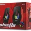 Rampage RMS-G7 FALSETTO 2.0 6 Watt RGB Ledli Kırmızı Multimedia Gaming USB Speaker