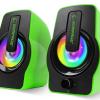 Rampage RMS-G7 FALSETTO 2.0 6 Watt RGB Ledli Yeşil Multimedia Gaming USB Speaker
