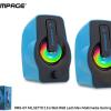 Rampage RMS-G7 FALSETTO 2.0 6 Watt RGB Ledli Mavi Multimedia Gaming USB Speaker