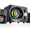 Rampage RMS-G8 2+1 25W Bluetooth+USB-SD-FM Rainbow Siyah Led Işıklı Gaming Speaker