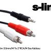 S-link SL-875 5m 3.5mm/M To 2*RCA/M Ses Kablosu