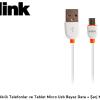 S-link SLP-505 Akıllı Telefonlar ve Tablet Micro Usb Beyaz Data + Şarj Kablosu