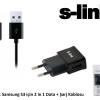 S-link SMG-441 1.3A Micro Usb Akıllı Telefonlar 2 in 1 Ev Şarjı ve Siyah Kablosu