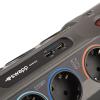 S-link Swapp SP10AF_USB 3.1A 1.8m 1.5mm2 10Lu Akım Kor. Gri + 2 Usb Port 3100mA 5V Priz