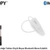 Snopy SN-BT10 Kulağa Takılan Küçük Beyaz Bluetooth Mono Kulaklık